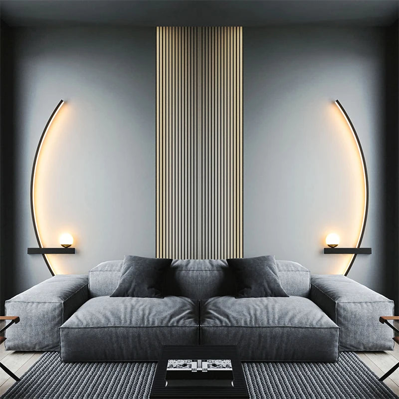 Modern Black LED Wall Light for Bedrooms and Hallways