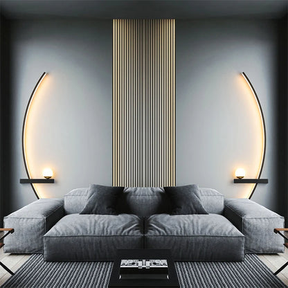 Modern Black LED Wall Light for Bedrooms and Hallways