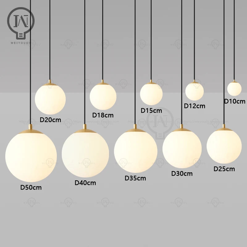 Glass Ball Pendant Light Modern Bar Restaurant Hanging Lamp