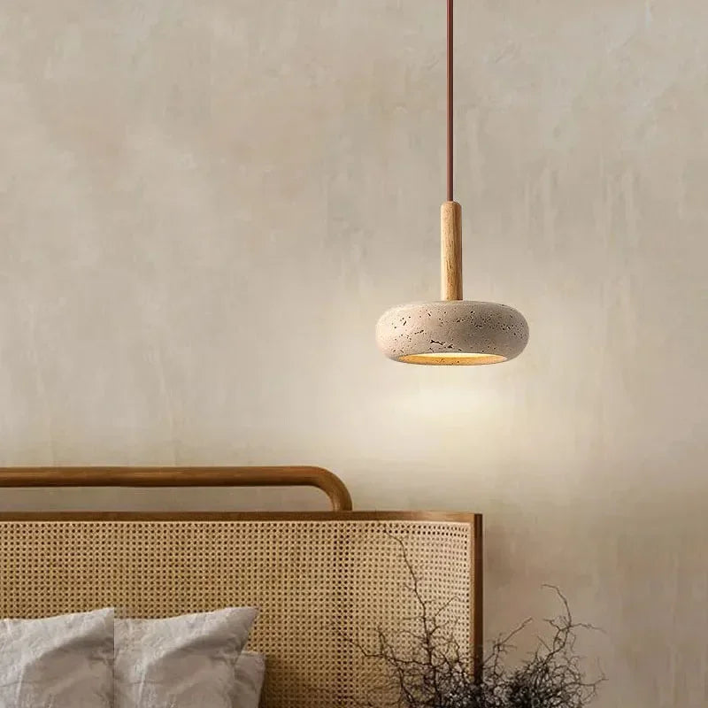 Wabi Sabi Yellow Stone Pendant Light Modern Restaurant Chandelier