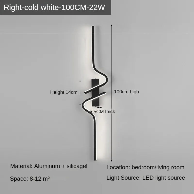 Minimalist LED Wall Light Bedroom Bedside Living Room Sconce