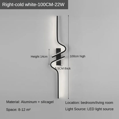 Minimalist LED Wall Light Bedroom Bedside Living Room Sconce