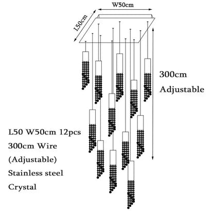Luxury Crystal Staircase Chandelier for Grand Entrances