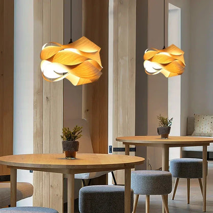 Wooden Pendant Lamp Southeast Asian Bedroom Restaurant Light