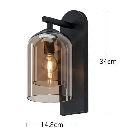 Modern Double Glass Wall Sconce for Bedrooms