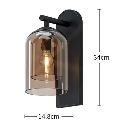 Modern Double Glass Wall Sconce for Bedrooms