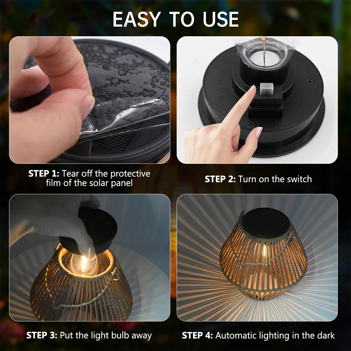 Solar Hanging Lantern Waterproof Boho Garden Yard Light