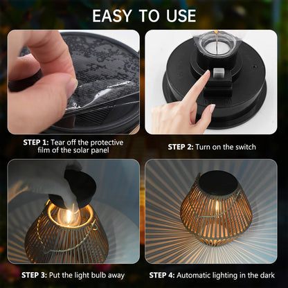 Solar Hanging Lantern Waterproof Boho Garden Yard Light