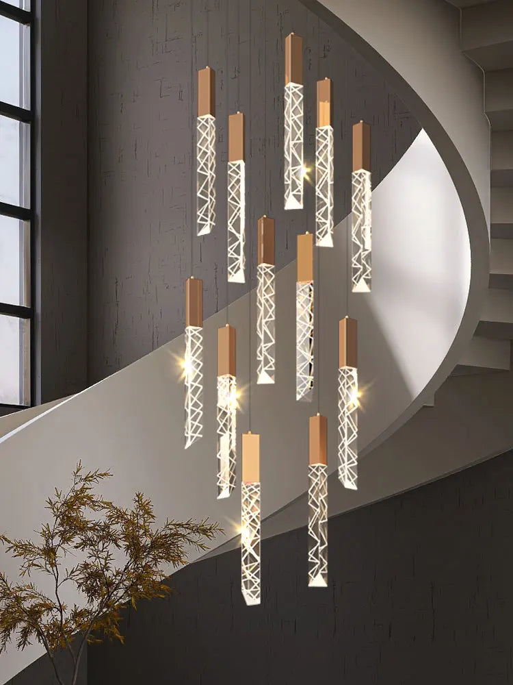 Spiral Crystal Staircase Chandelier for Luxury Interiors