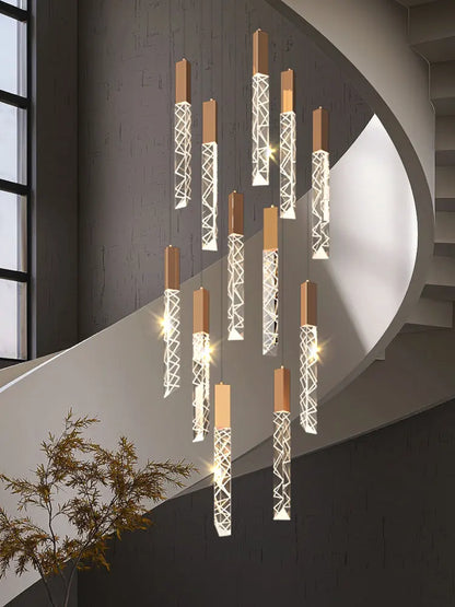 Spiral Crystal Staircase Chandelier for Luxury Interiors