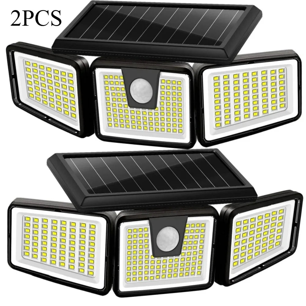 Triple-Head Solar Motion Sensor Security Light