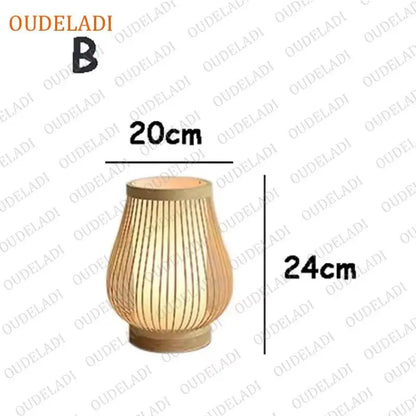 Japanese Bamboo Table Lamp – Zen Style Warm Bedside Lighting