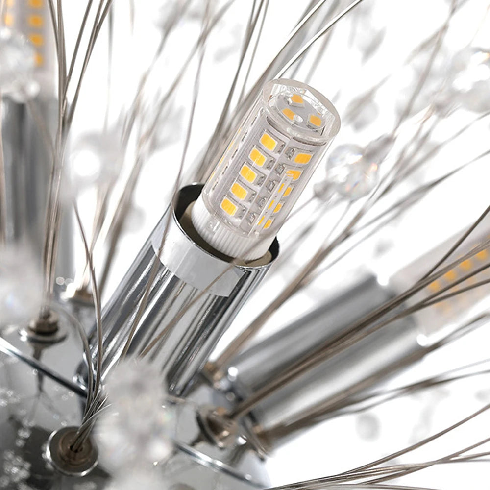 Modern Firework Crystal Chandelier Gold Sputnik Pendant Light