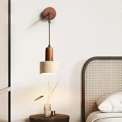 Wabi Sabi Stone Wall Lamp Bedroom Bedside LED Light