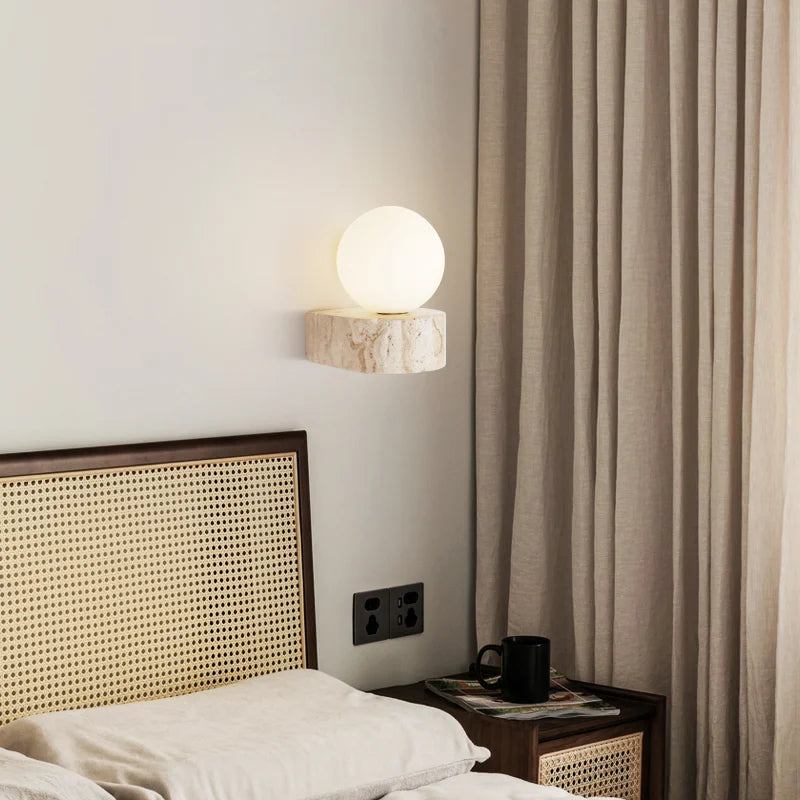 Japanese Retro Glass Wall Lamp for Warm Interiors