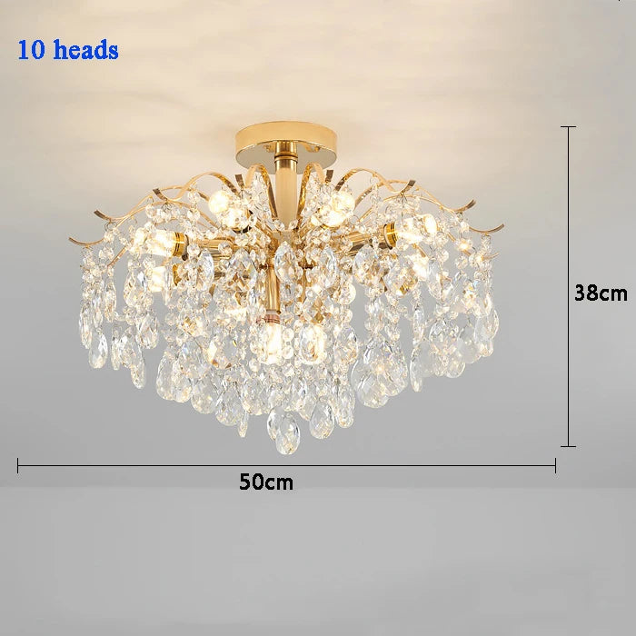 Luxury Crystal Ceiling Chandelier LED Living Room Light