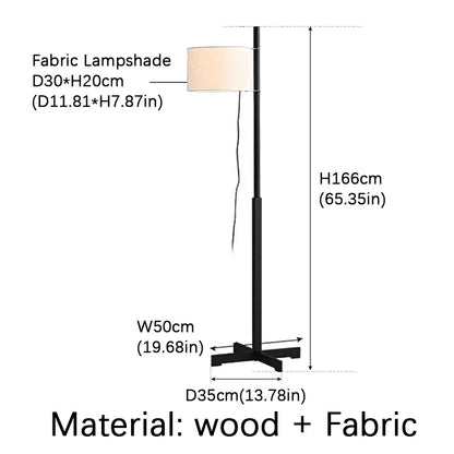 Adjustable Japanese Wooden Floor Lamp for Reading Nooks