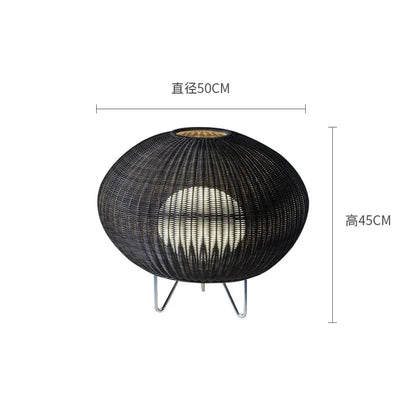Handwoven Rattan Floor Lamp for Indoor and Outdoor Spaces