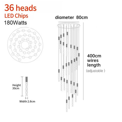 Spiral Crystal Staircase Chandelier for Luxury Interiors