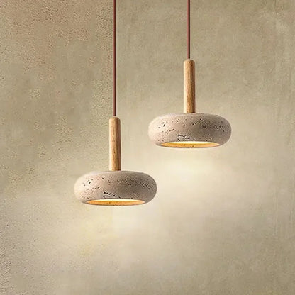 Wabi Sabi Yellow Stone Pendant Light Modern Restaurant Chandelier