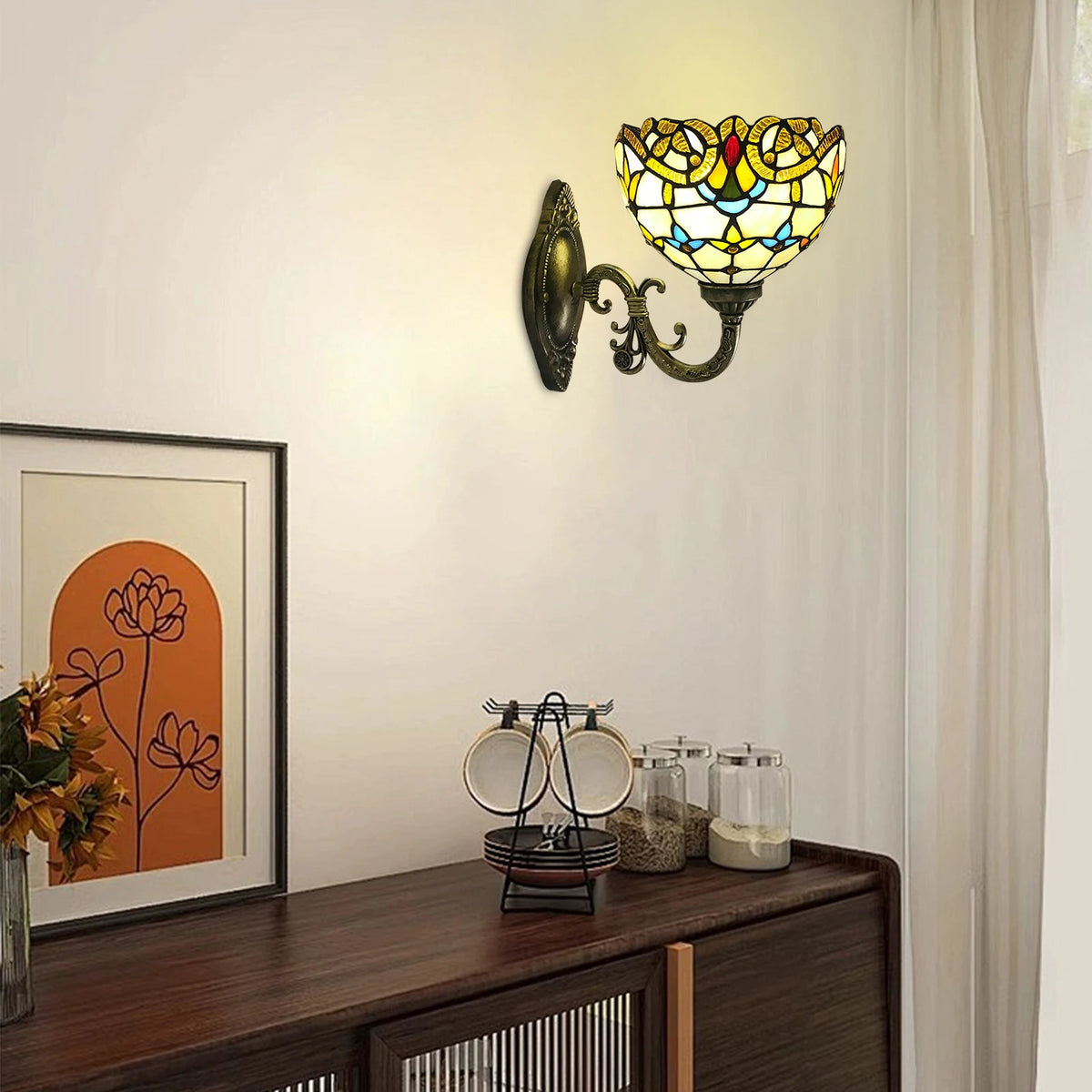 Vintage Tiffany Dome Wall Lamp for Cozy Interiors
