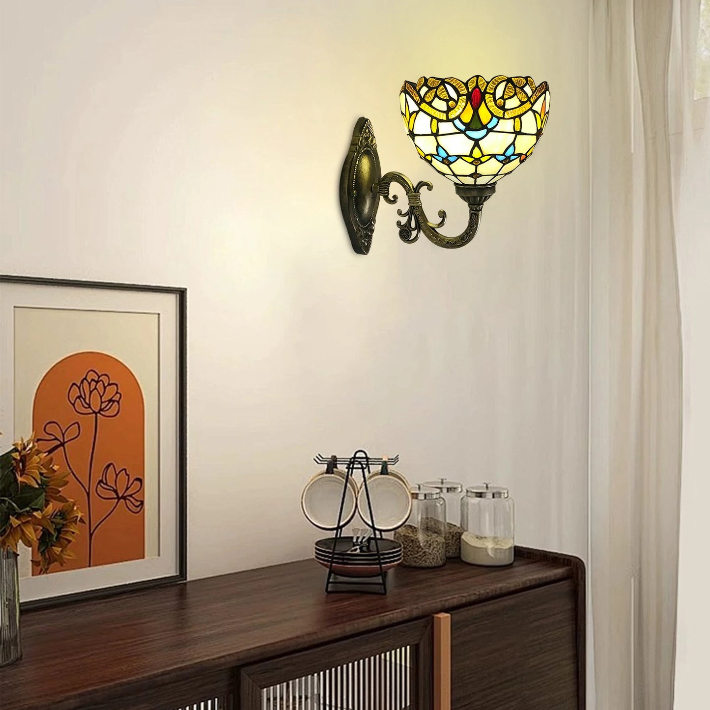 Vintage Tiffany Dome Wall Lamp for Cozy Interiors