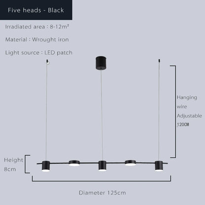 Modern LED Living Room Chandelier Dimmable Dining Kitchen Light