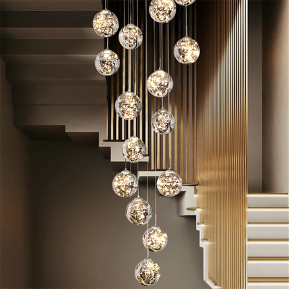 Modern Glass Ball Chandelier for Living Rooms