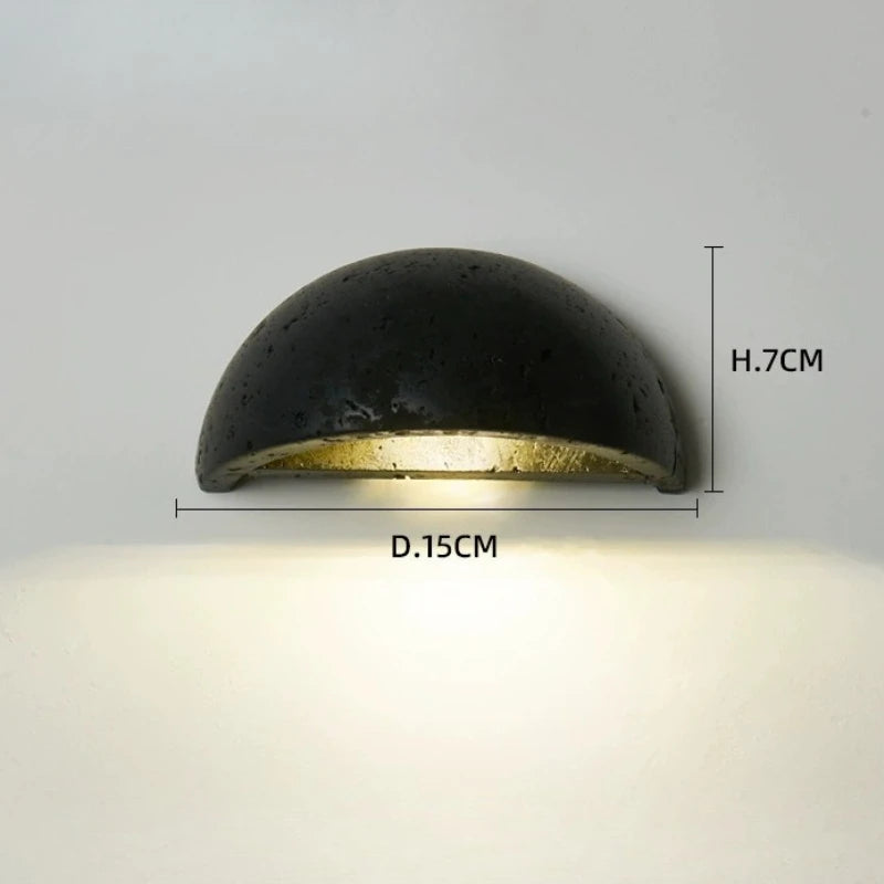 Wabi Sabi Travertine Wall Lamp for Cozy Interiors