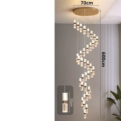 Luxury Crystal Staircase Chandelier for High Ceilings