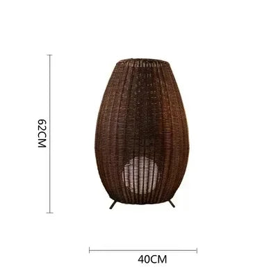 Handwoven Rattan Floor Lamp for Indoor and Outdoor Spaces