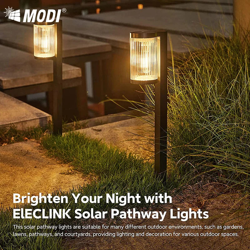 Solar Spike Path Lights with Warm LED Glow