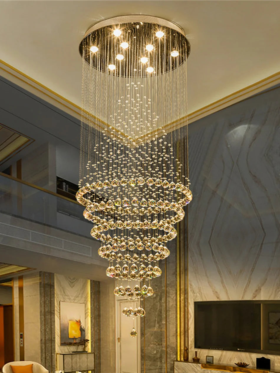 Luxury Circular Crystal Chandelier for Entryways