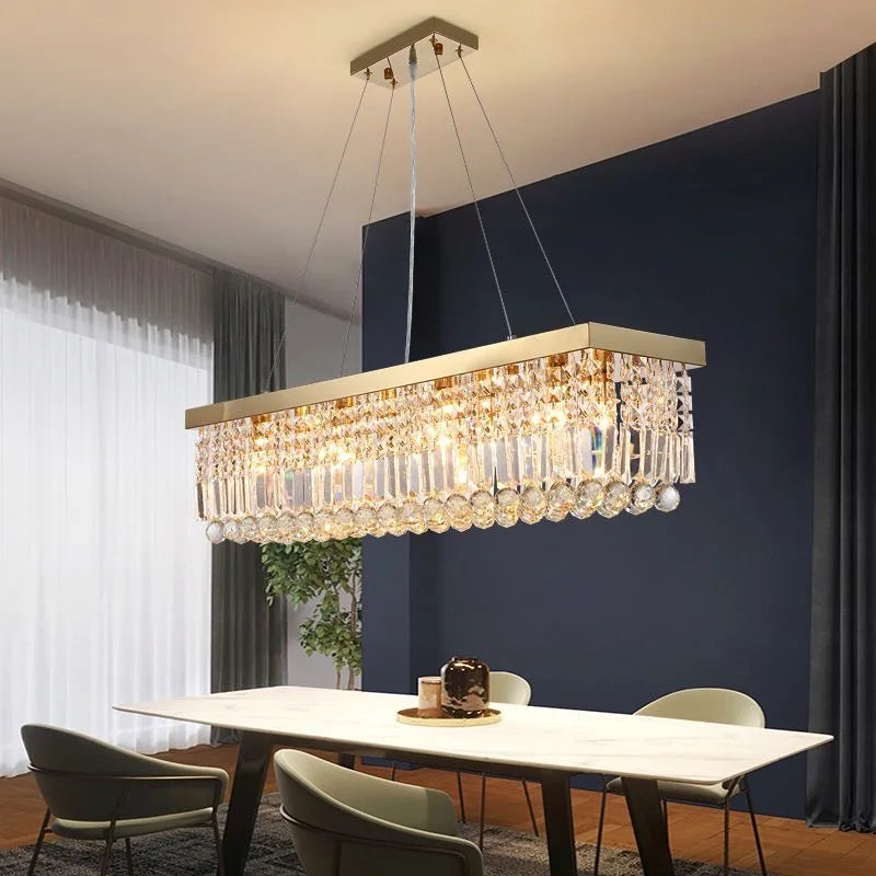 LED Crystal Chandelier Modern Dining Room Pendant Light