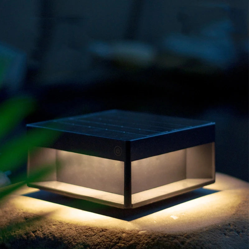 Solar Pillar Light Outdoor Waterproof Fence Yard Lamp