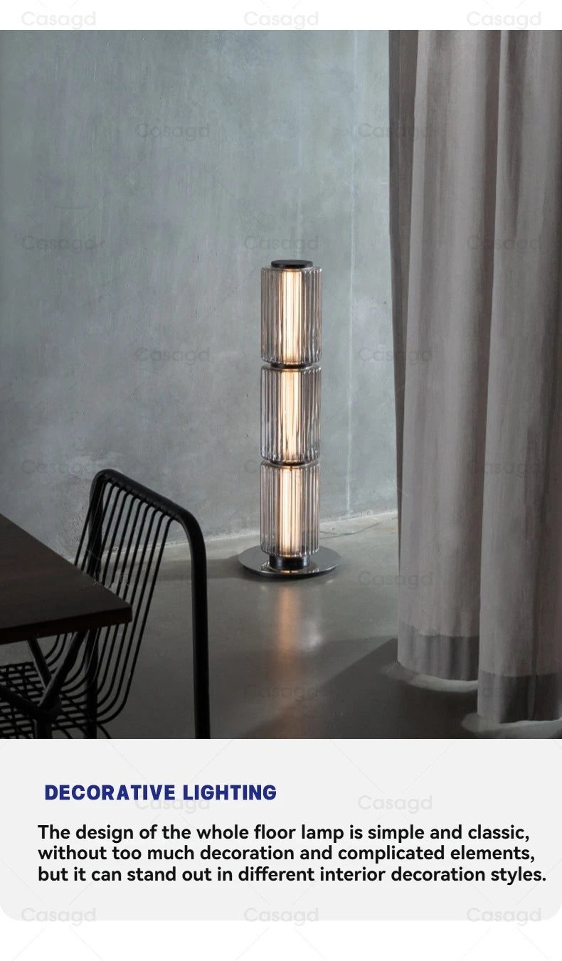 Nordic Glass Floor Lamp – Designer LED Standing Light for Home Decor