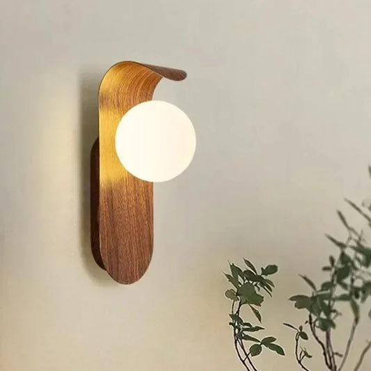 Walnut Wood Grain Wall Lamp for Cozy Interiors