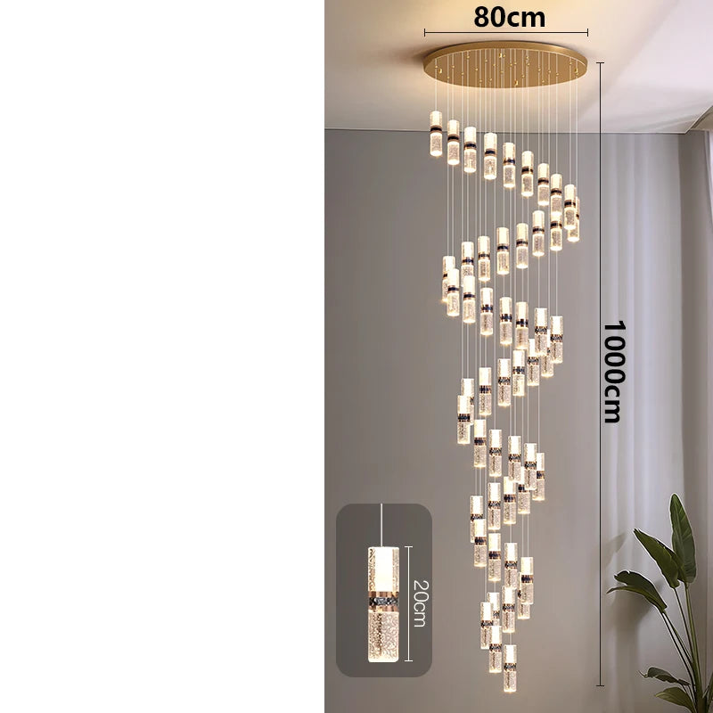 Luxury Crystal Staircase Chandelier for High Ceilings