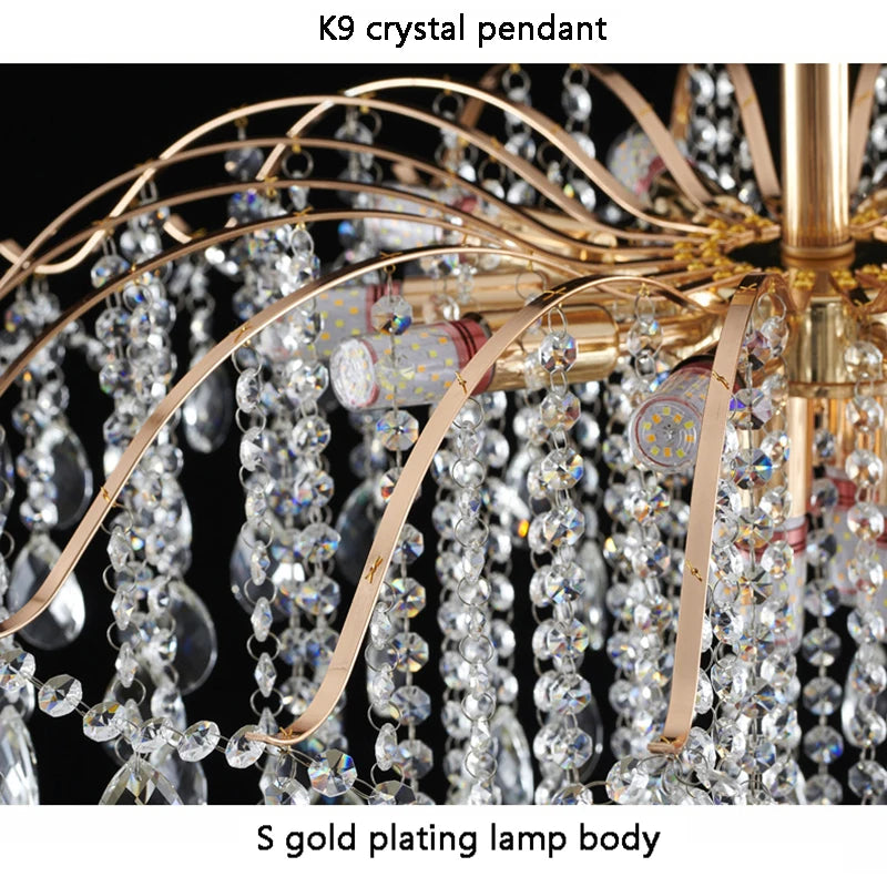 Luxury Crystal Ceiling Chandelier LED Living Room Light