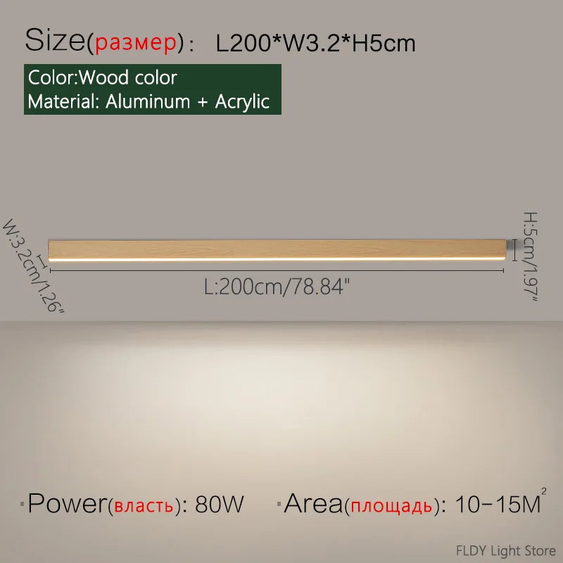 Minimalist LED Strip Ceiling Light for Modern Interiors