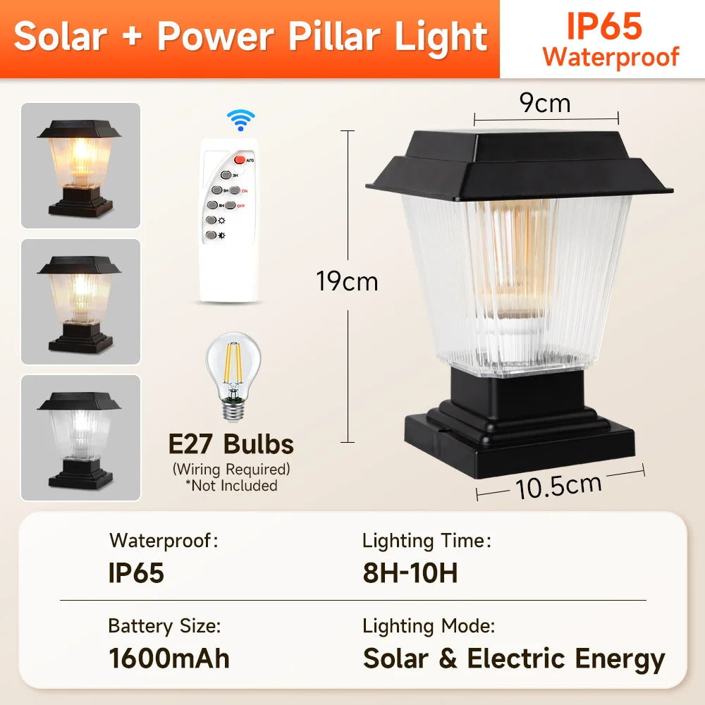 Solar Garden Light Outdoor Fence Patio Landscape Lamp