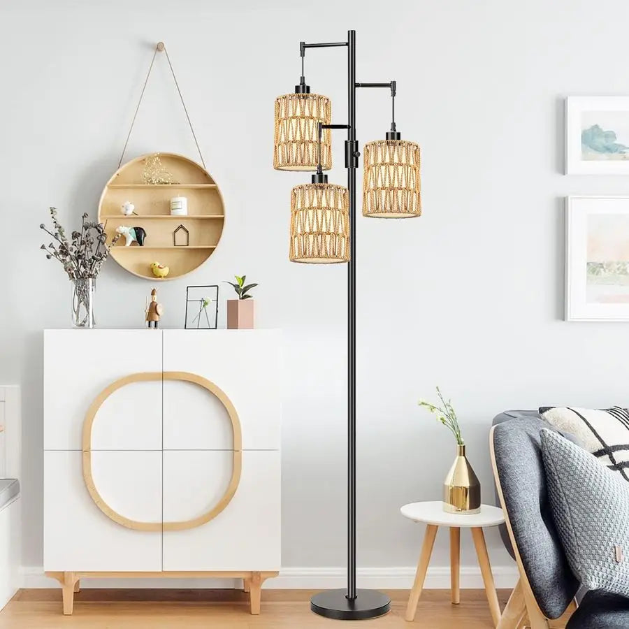 Three-Light Dimmable Floor Lamp for Living Rooms