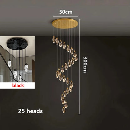 Modern Crystal Pendant Chandelier for High Ceilings
