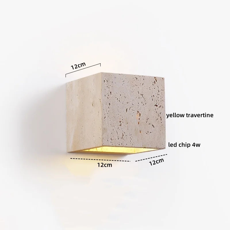 Wabi Sabi Travertine Wall Lamp for Cozy Bedrooms