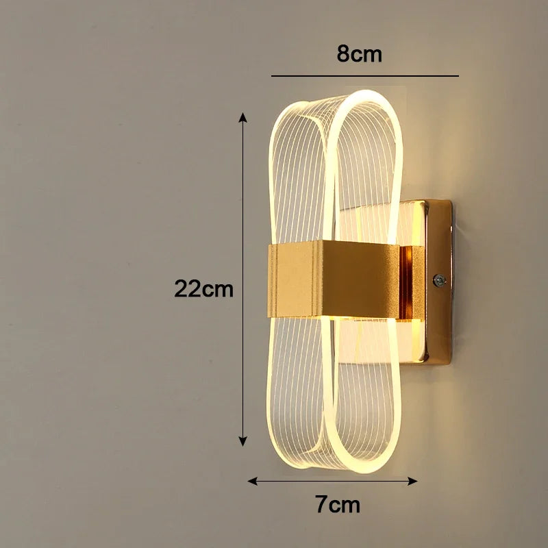 Nordic LED Wall Lamp Modern Bedroom Living Room Sconce