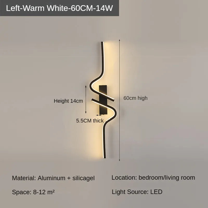 Minimalist LED Wall Light Bedroom Bedside Living Room Sconce