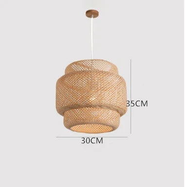 Modern Bamboo Pendant 30cm Hand-Woven Lantern Dining Bedroom
