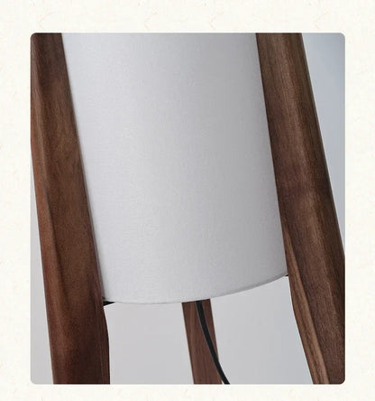Wabi-Sabi Floor Lamp – Japanese Zen Style Black Walnut Ambient Light