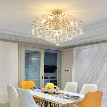 Luxury Crystal Ceiling Chandelier LED Living Room Light