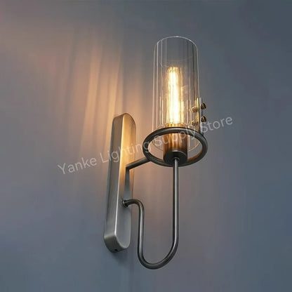 Vintage Industrial Crystal Wall Sconce for Bedrooms